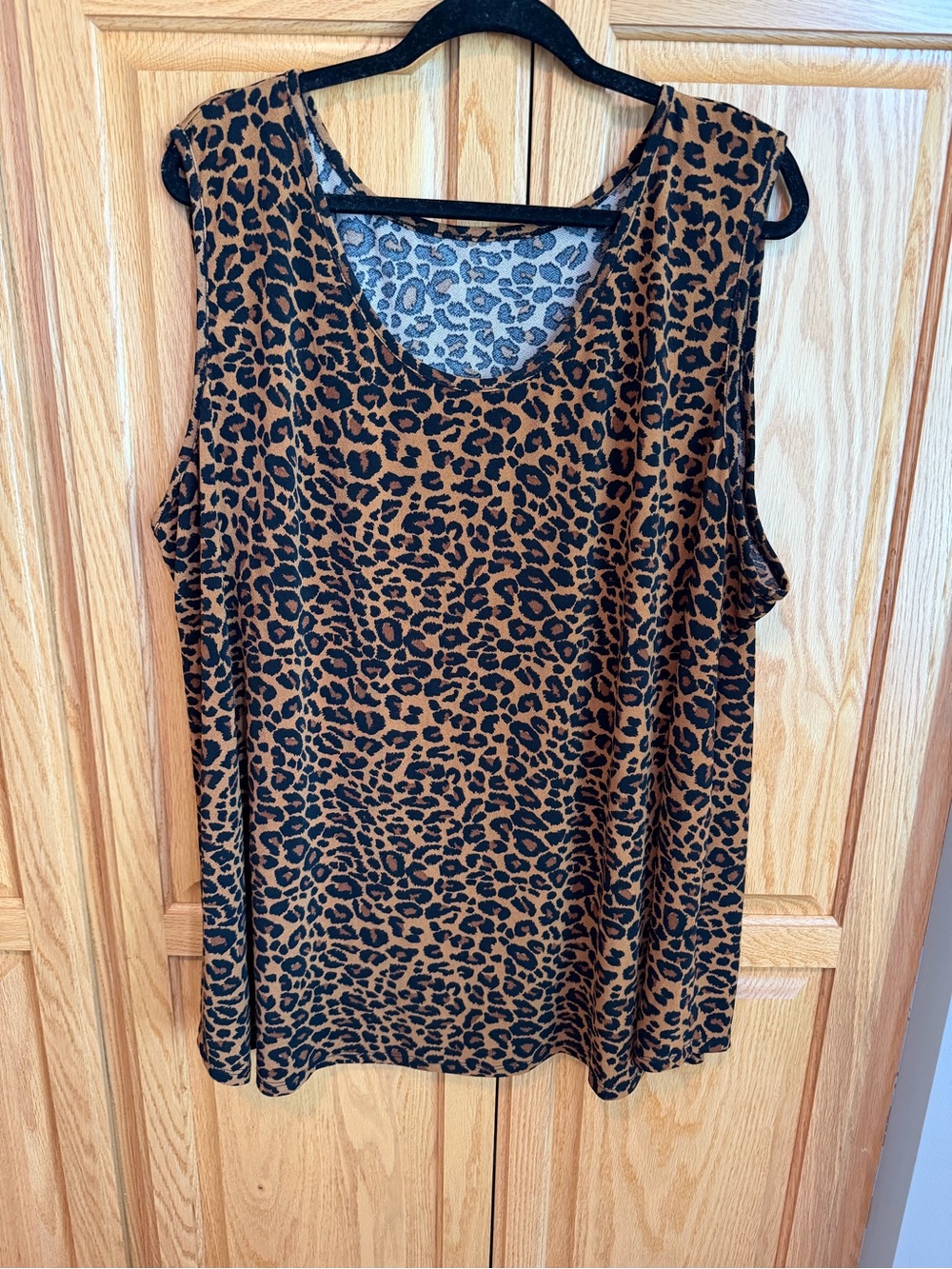 Women's Leopard Print Sleeveless Top - Brown/Black